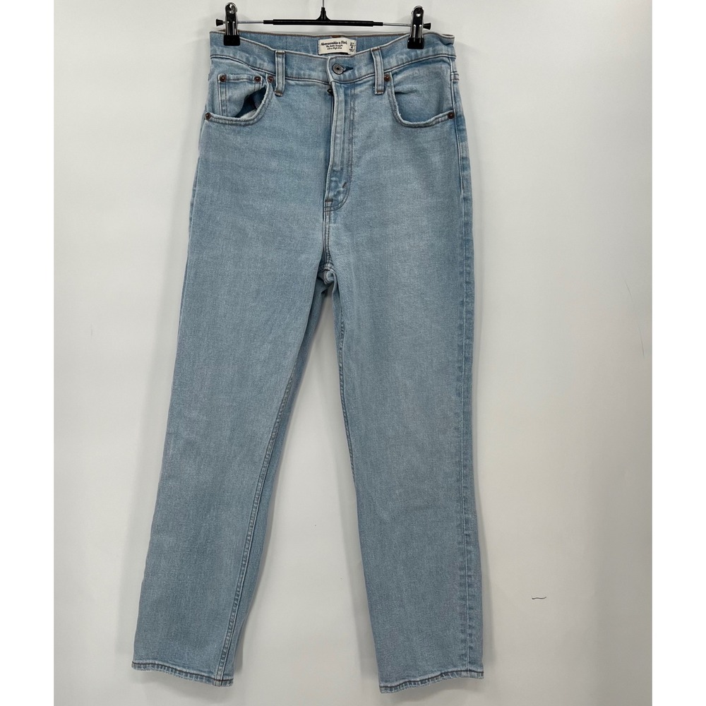 Abercrombie & Fitch 27/4 Ankle Straight‎ Jeans Womens Light Wash Ultra High Rise